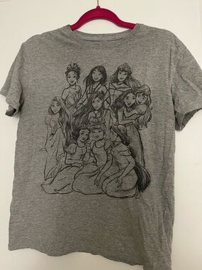 Disney Princess Grey Tee with Black Logo